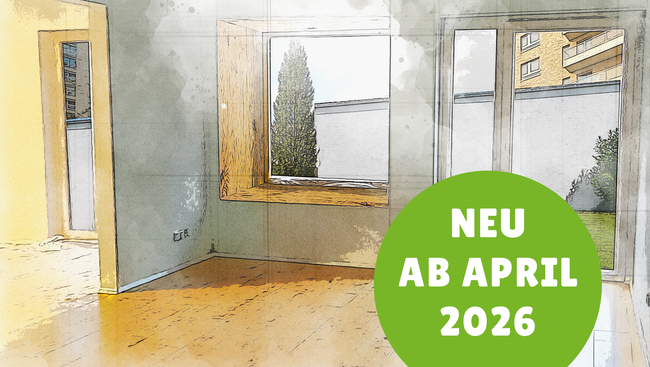 Kleine Riesen Nürnberg Rennweg - Darstellung eines Raumes mit einem Button und dem Schriftzug "NEU ab April 2026"