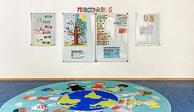 Kita Little Giants München Waldperlach - Wand für den Morgenkreis