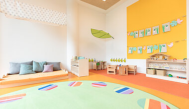 Gruppenraum der Kita Kleine Riesen München Bogenhausen Bavaria Towers